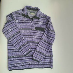 Jachs Cabin Mock Neck T Snap Purple Fleece Pullover Sweater Women's Sz‎ M